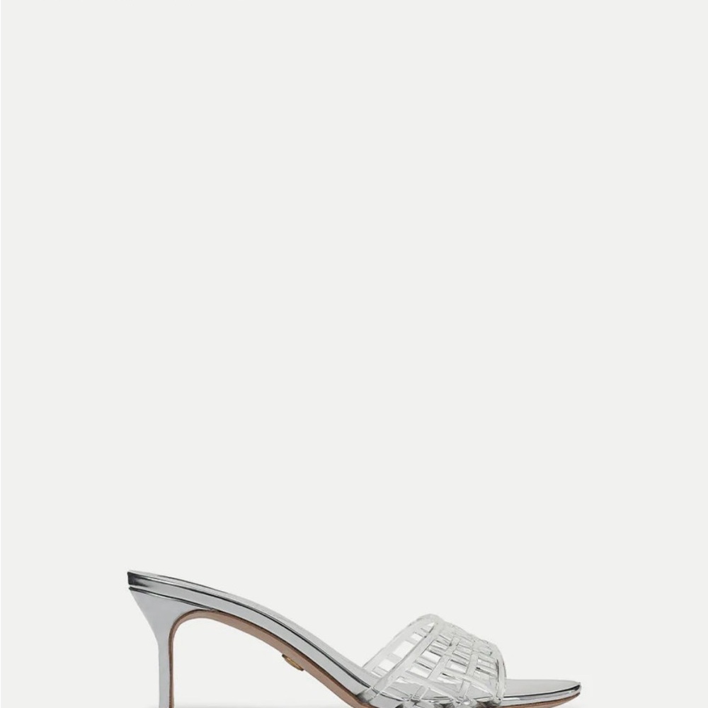 NWOT Veronica Beard Metallic Silver Heels